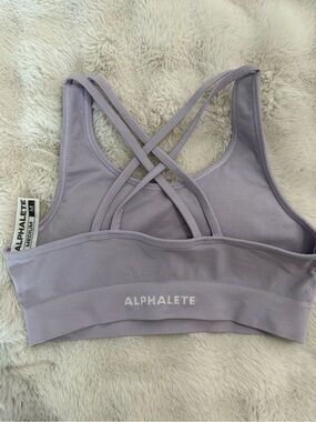 Alphalete Lilac Strappy Crisscross Sports Bra